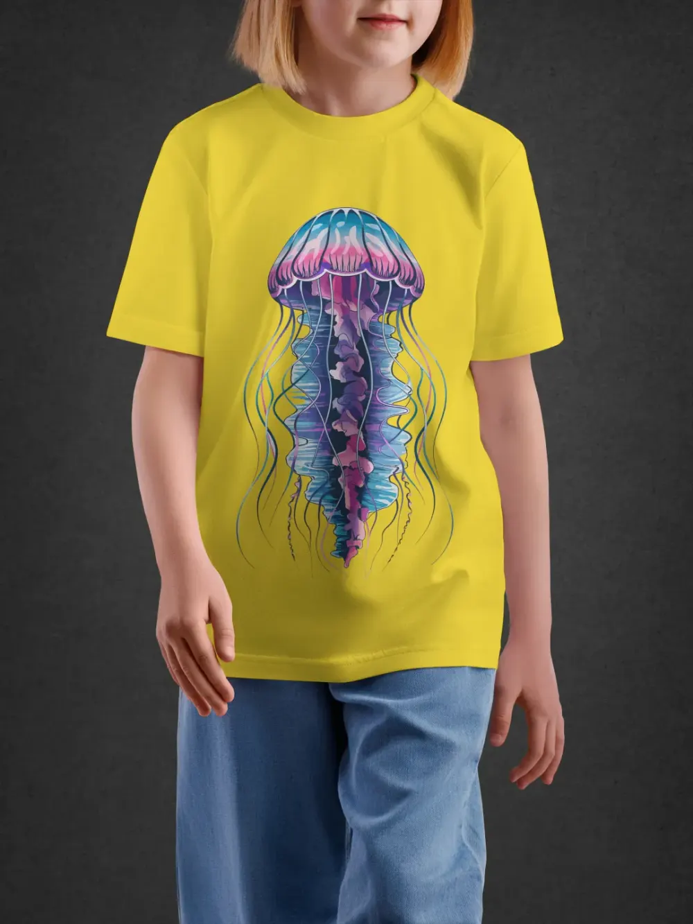 Tshirt for Kids Jellyfish 7-12Y Amazing Tee in Yellow