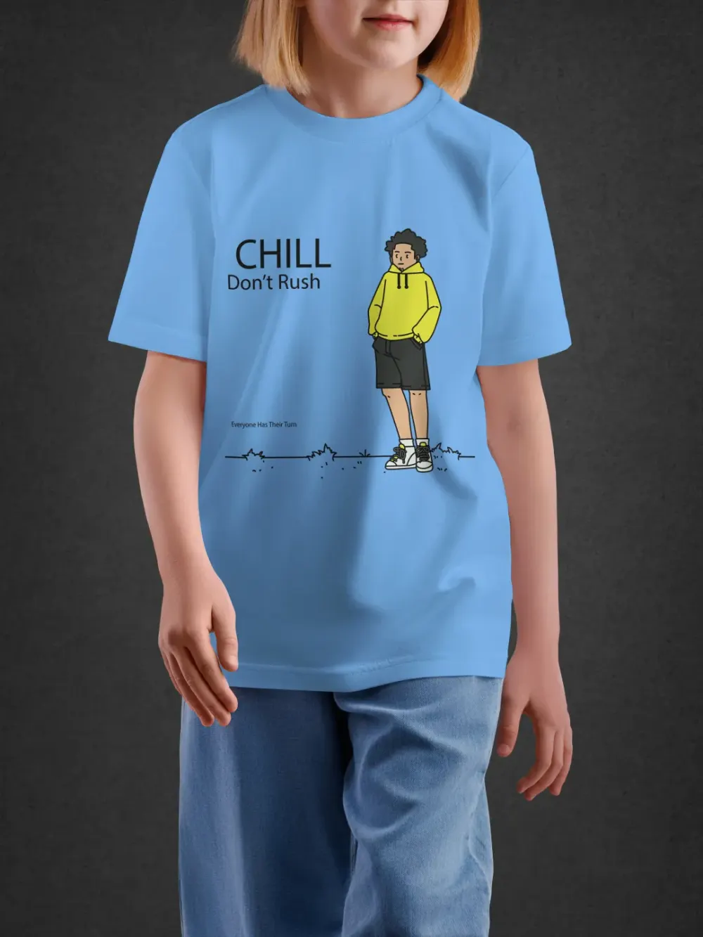 Tshirt for Kids Chill Dont Rush 11-16Y Cool Tee in Blue