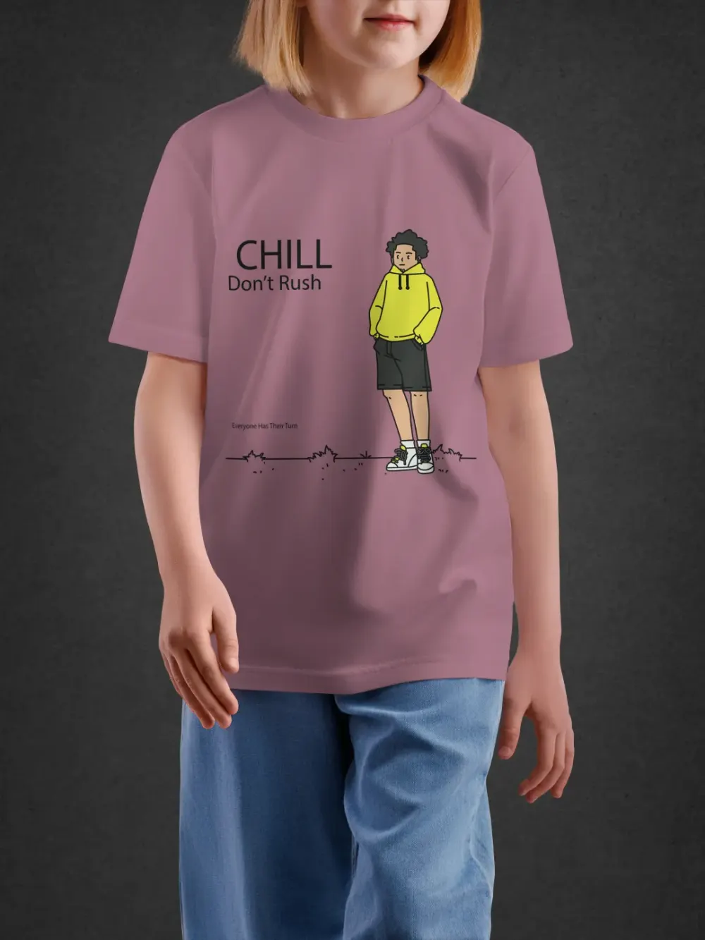 Tshirt for Kids Chill Dont Rush 11-16Y Cool Tee in Pink