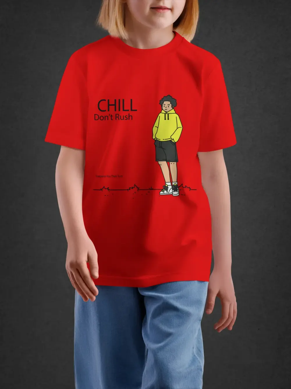 Tshirt for Kids Chill Dont Rush 11-16Y Cool Tee in Red