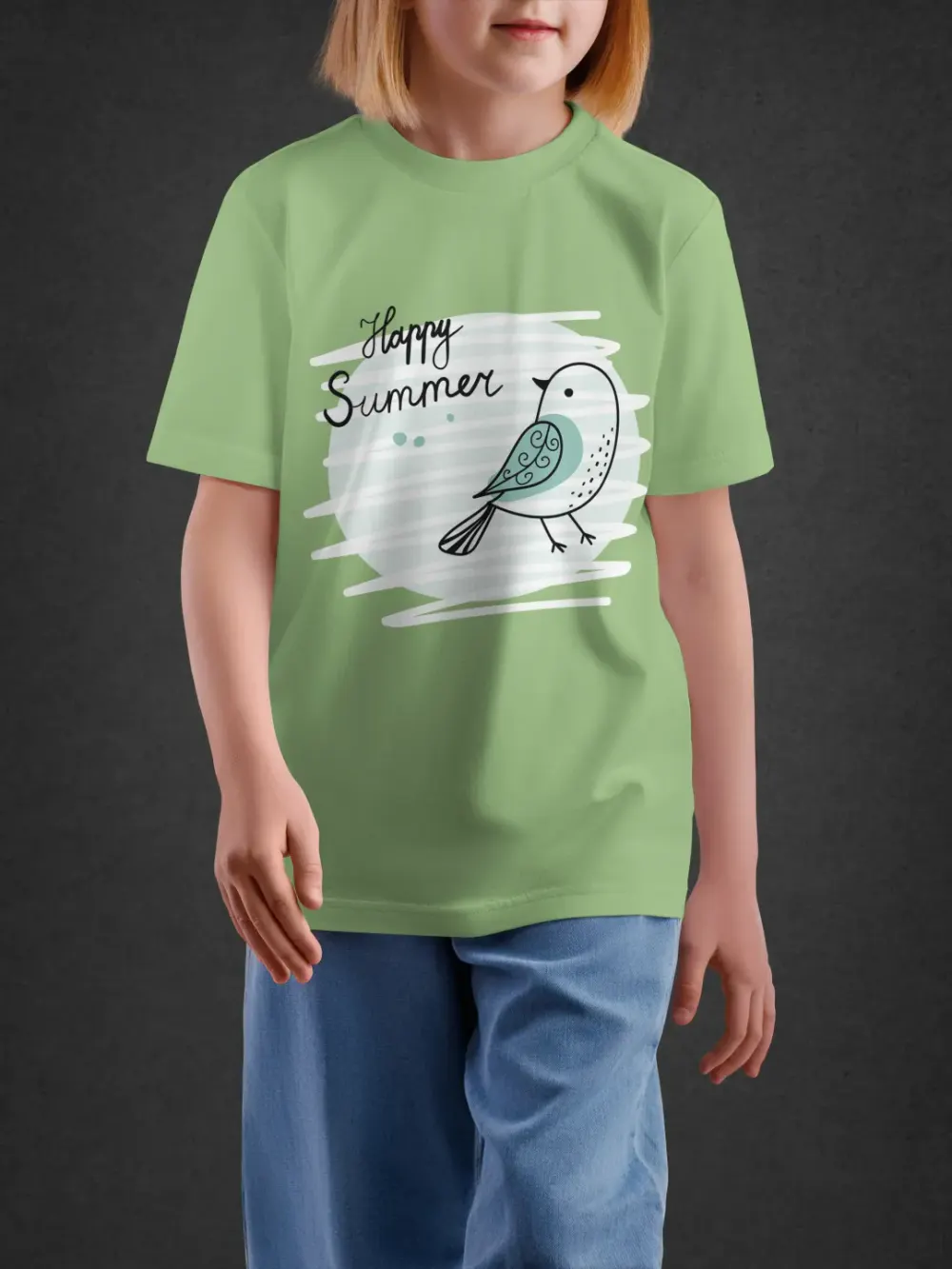 Tshirt for Kids Happy Summer 2-6Y Delight Tee in Green