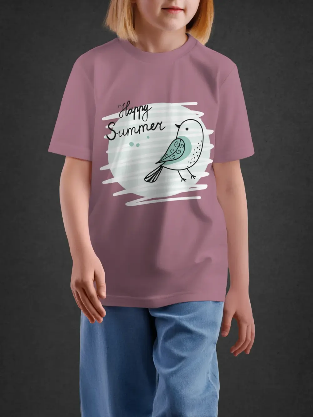 Tshirt for Kids Happy Summer 2-6Y Delight Tee in Pink