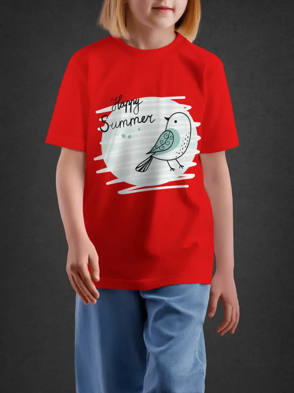 Tshirt for Kids Happy Summer 2-6Y Delight Tee in Red