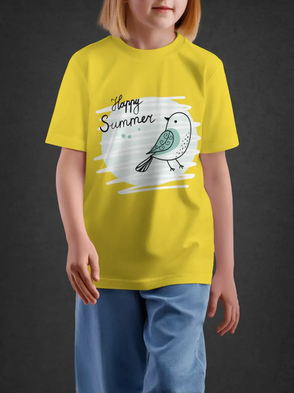 Tshirt for Kids Happy Summer 2-6Y Delight Tee in Yellow
