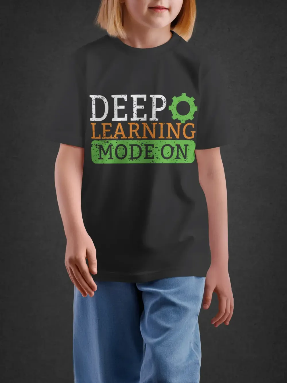 Tshirt for Kids Deep Learning 11-16Y Smart Tee in Black
