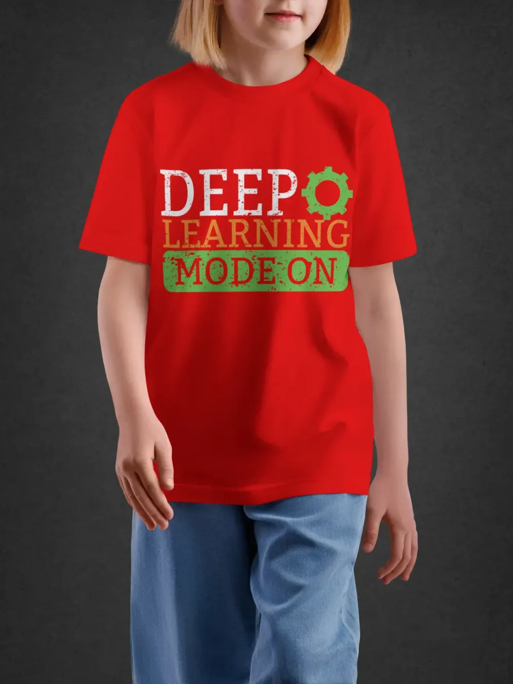 Tshirt for Kids Deep Learning 11-16Y Smart Tee in Red