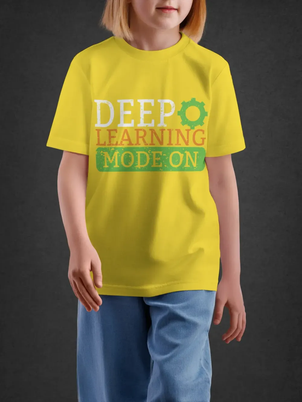 Tshirt for Kids Deep Learning 11-16Y Smart Tee in Yellow