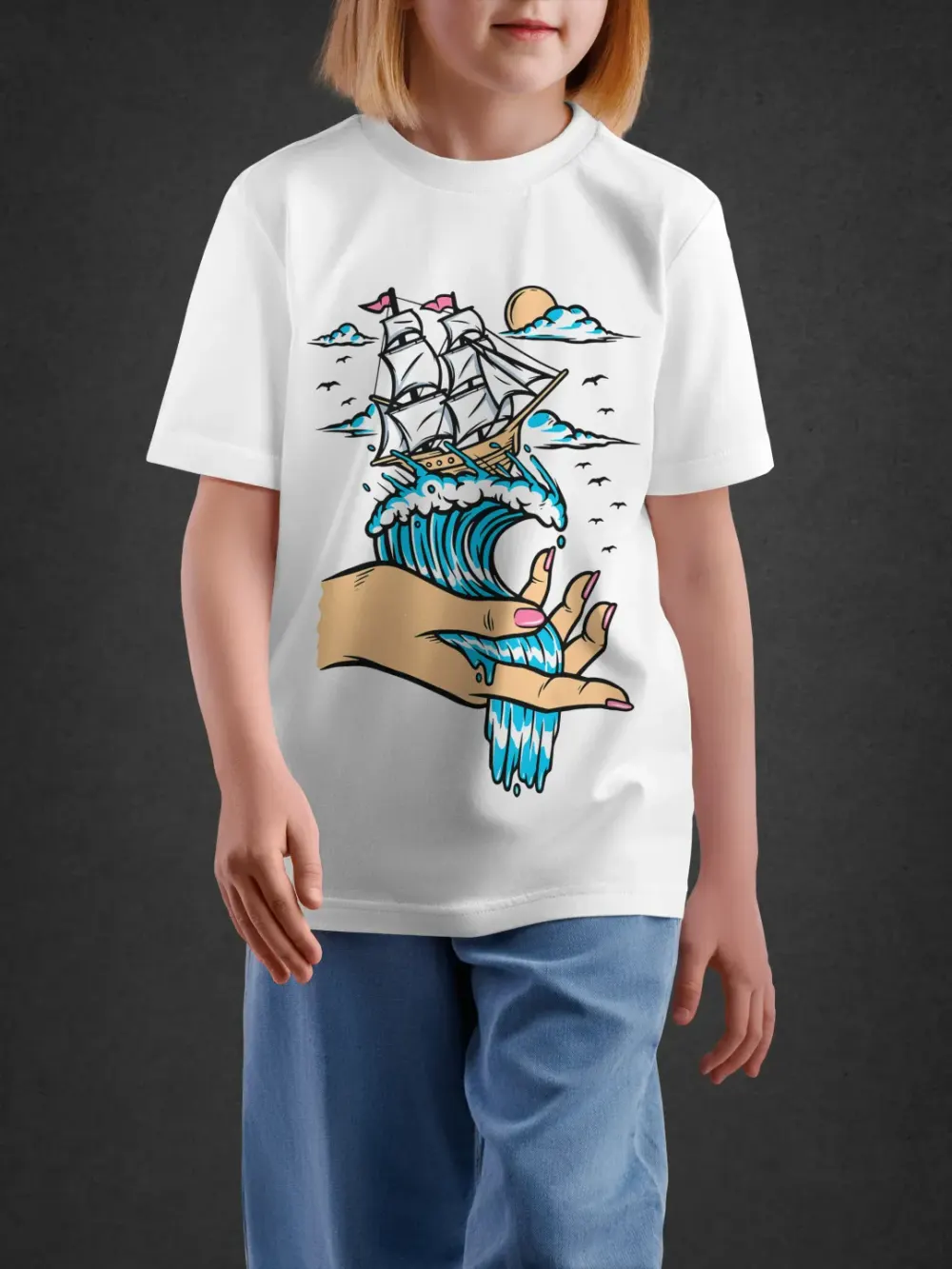 tshirt for kids, Tshirt for Kids Ocean In Hand 7-12Y Amazing Tee by LAMBLILY