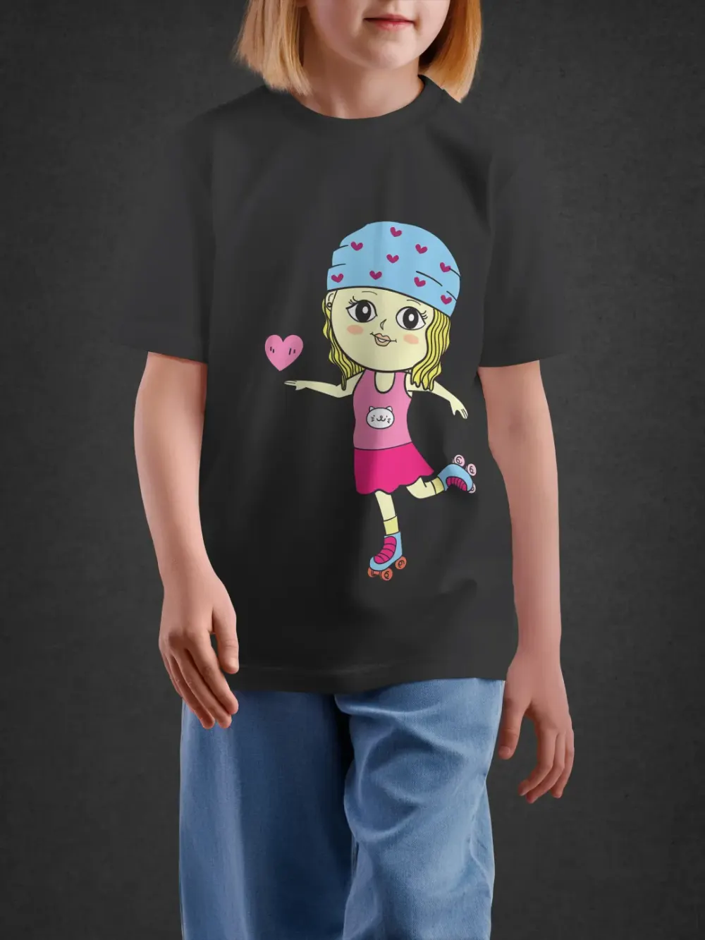 Tshirt for Girls Active Girl 2-6Y Adorable Tee in Black