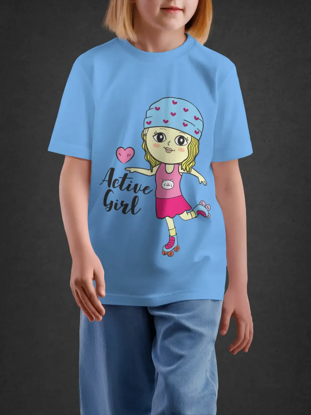 Tshirt for Girls Active Girl 2-6Y Adorable Tee in Blue