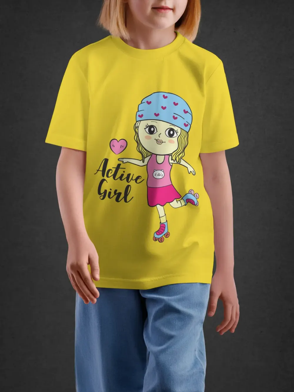 Tshirt for Girls Active Girl 2-6Y Adorable Tee in Yellow