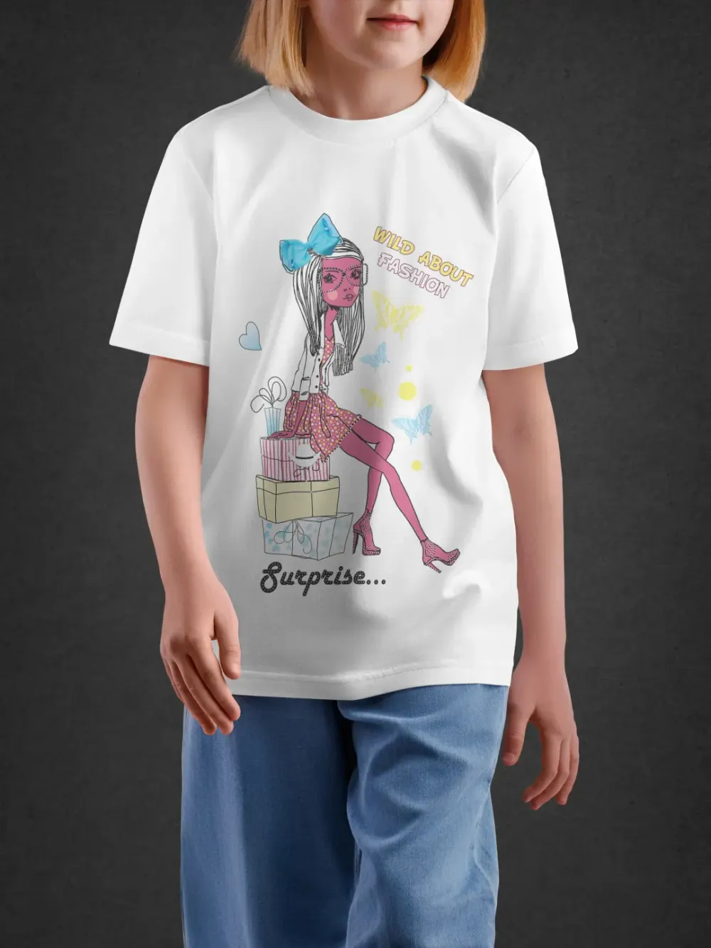 tshirt for girls, Tshirt for Girls Happy Every Day 7-12Y Joyful Tee by LAMBLILY