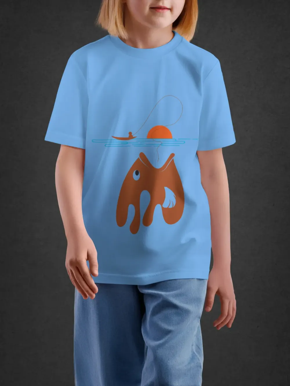 Tshirt for Kids Mountain View 7-12Y Amazing Tee in Blue