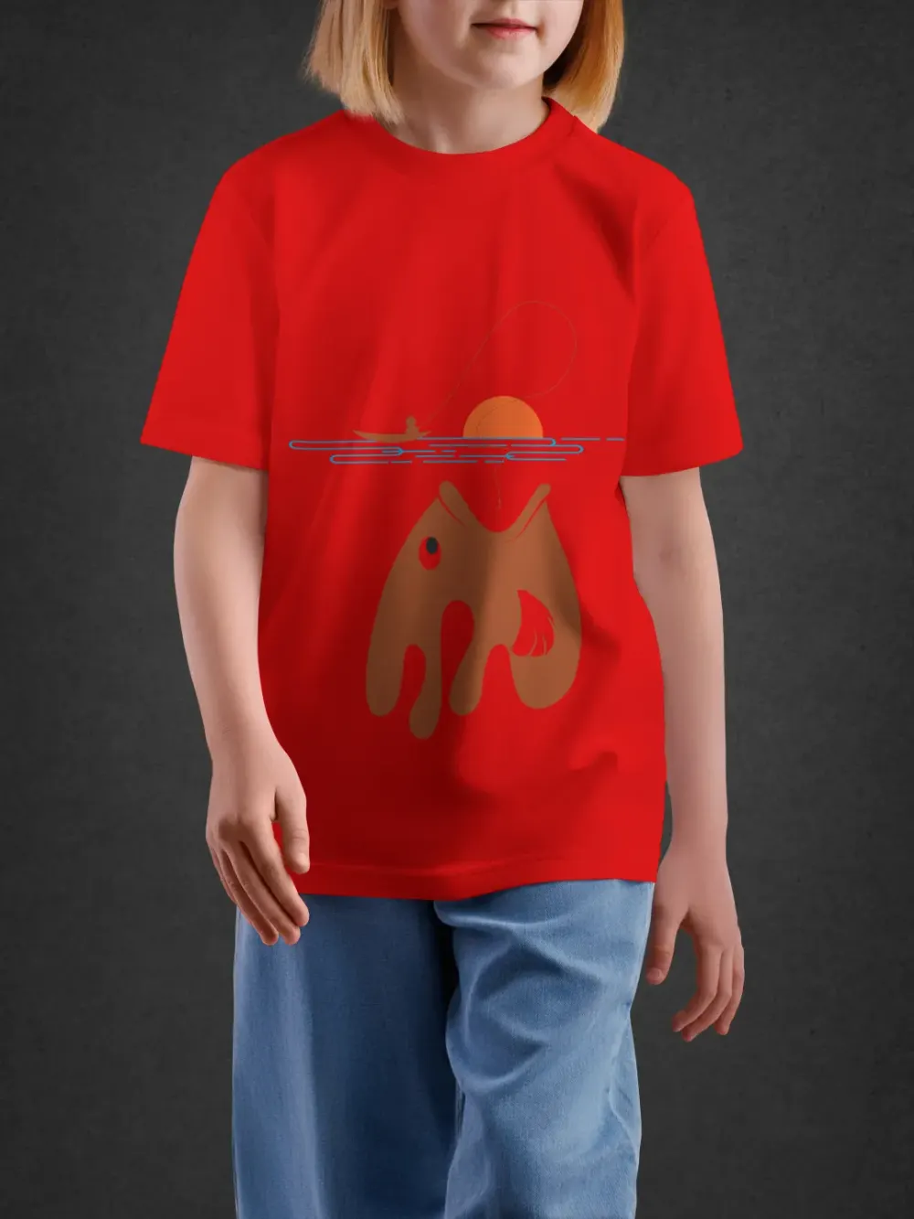 Tshirt for Kids Mountain View 7-12Y Amazing Tee in Red