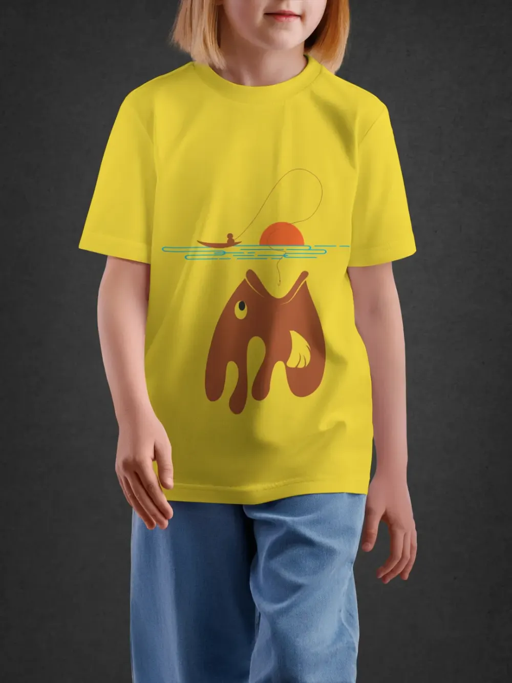 Tshirt for Kids Mountain View 7-12Y Amazing Tee in Yellow