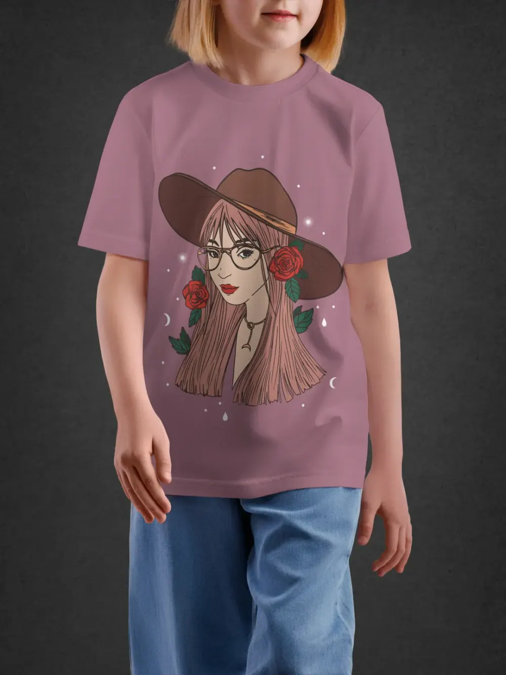 Tshirt for Girls Floral Girl 7-12Y Charming Tee in Pink