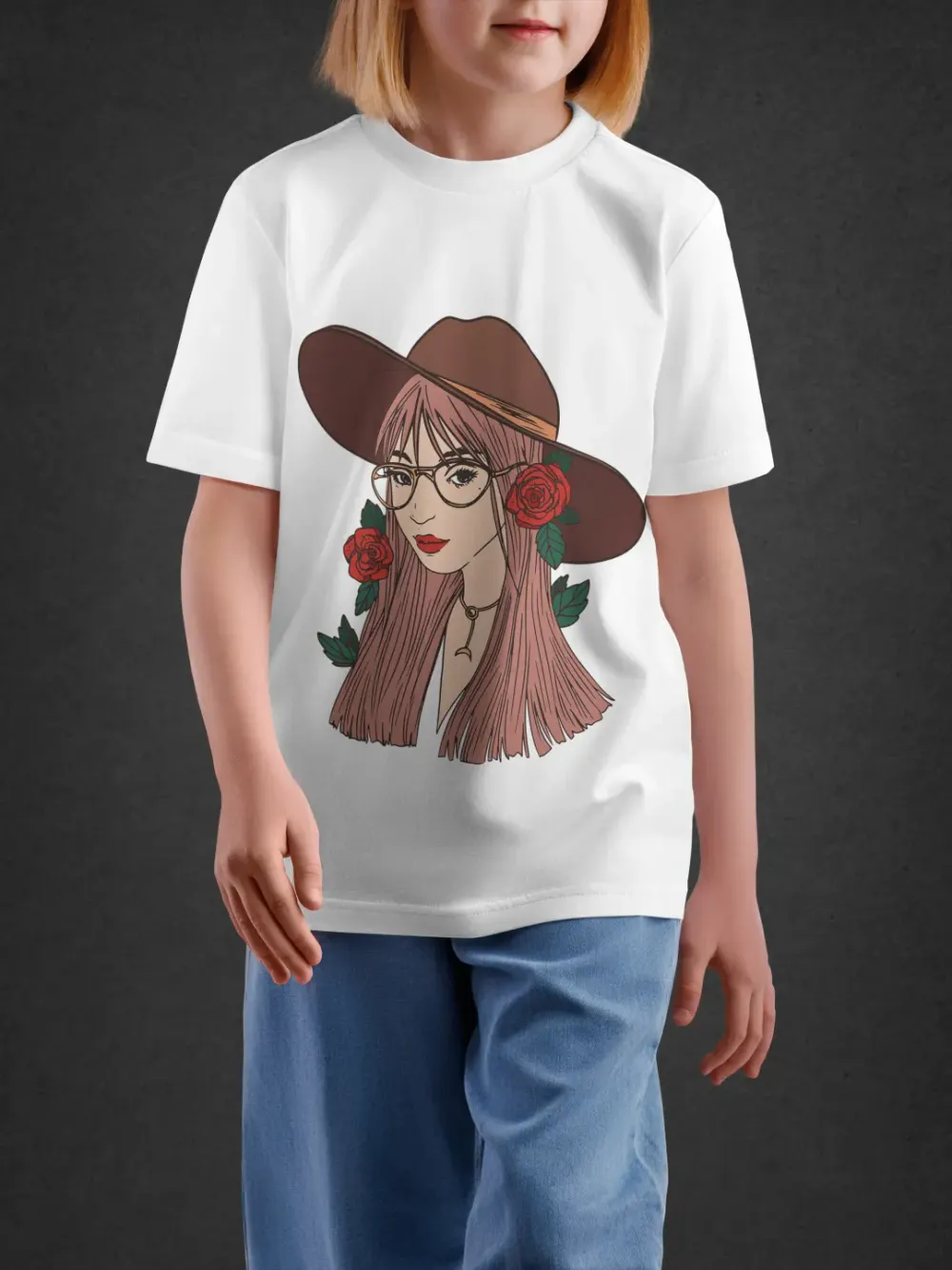 tshirt for girls, Tshirt for Girls Floral Girl 7-12Y Charming Tee by LAMBLILY