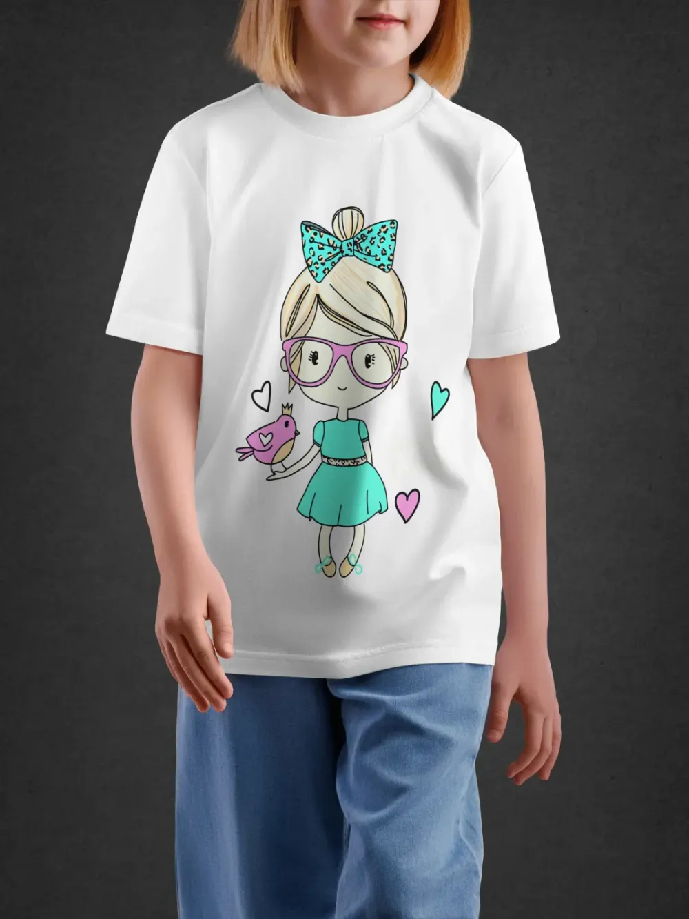tshirt for girls, Tshirt for Girls Cute Girl 2-6Y Adorable Tee by LAMBLILY