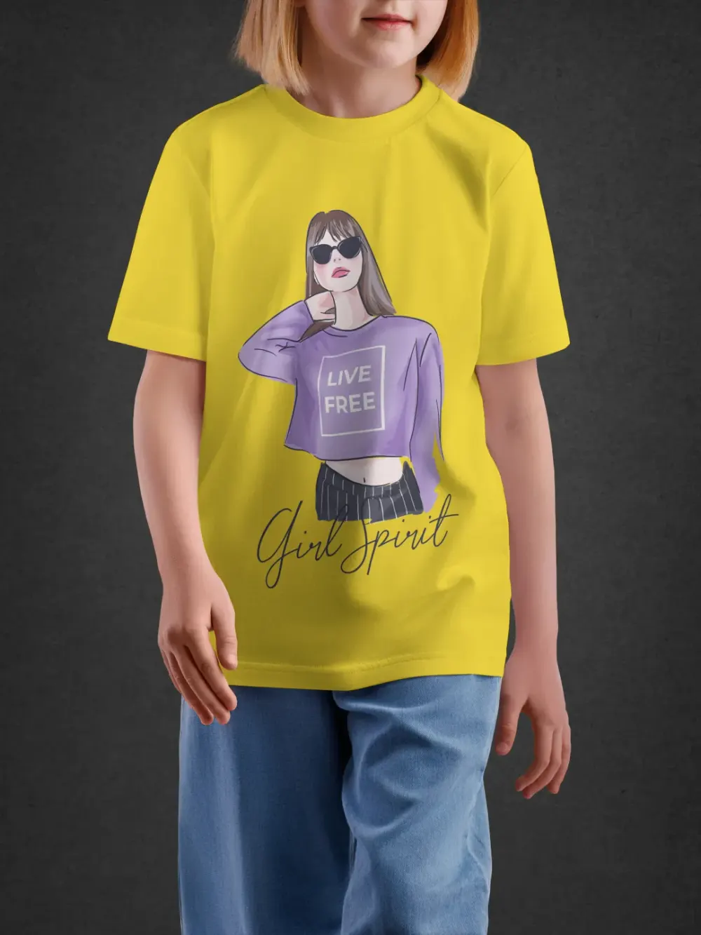 Tshirt for Girls Girl Power 11-16Y Inspiring Tee in Yellow