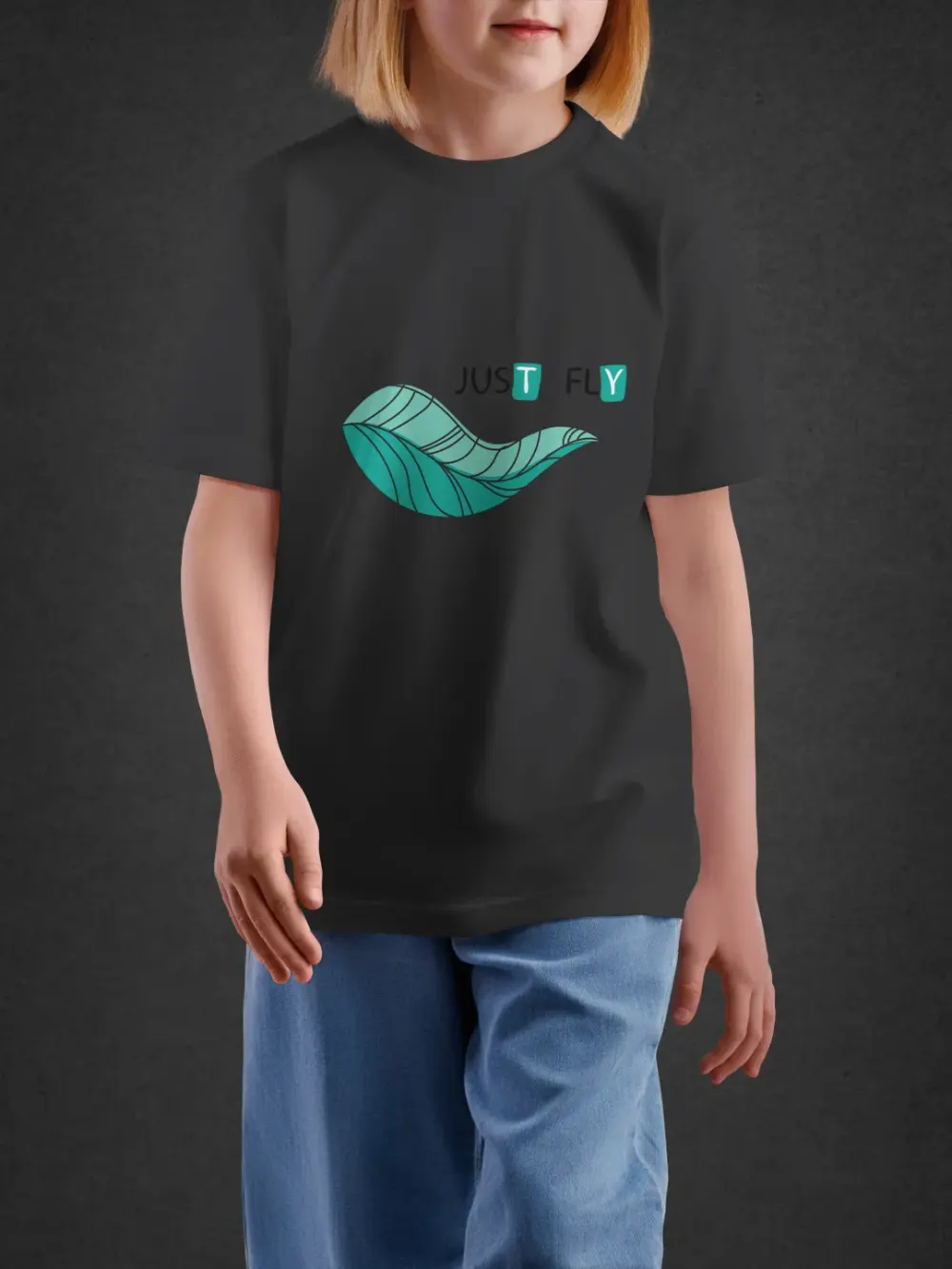 Tshirt for Girls Just Fly 7-12Y Inspiring Tee in Black
