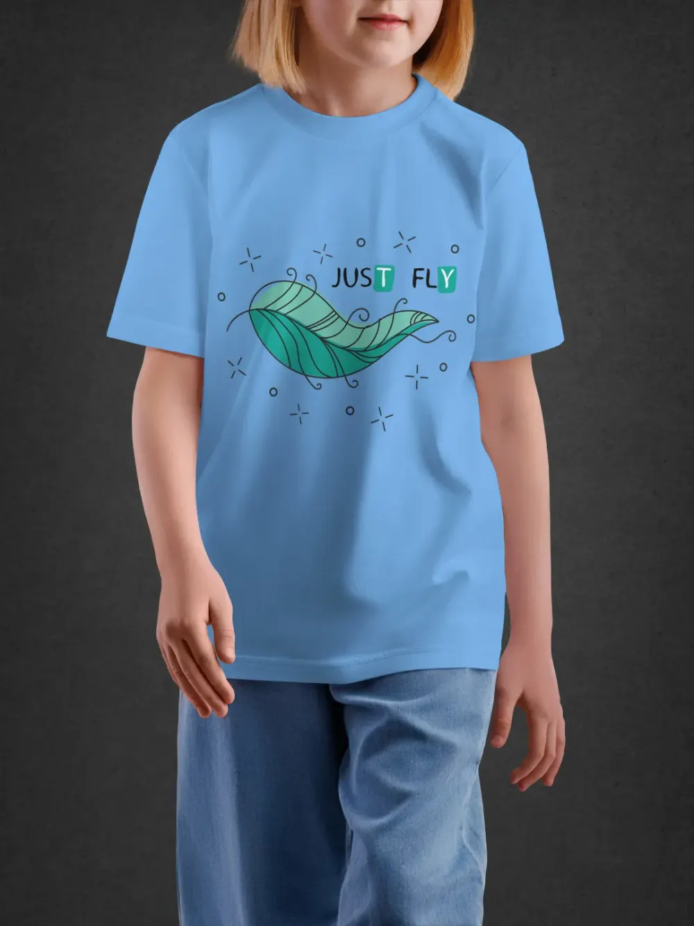 Tshirt for Girls Just Fly 7-12Y Inspiring Tee in Blue
