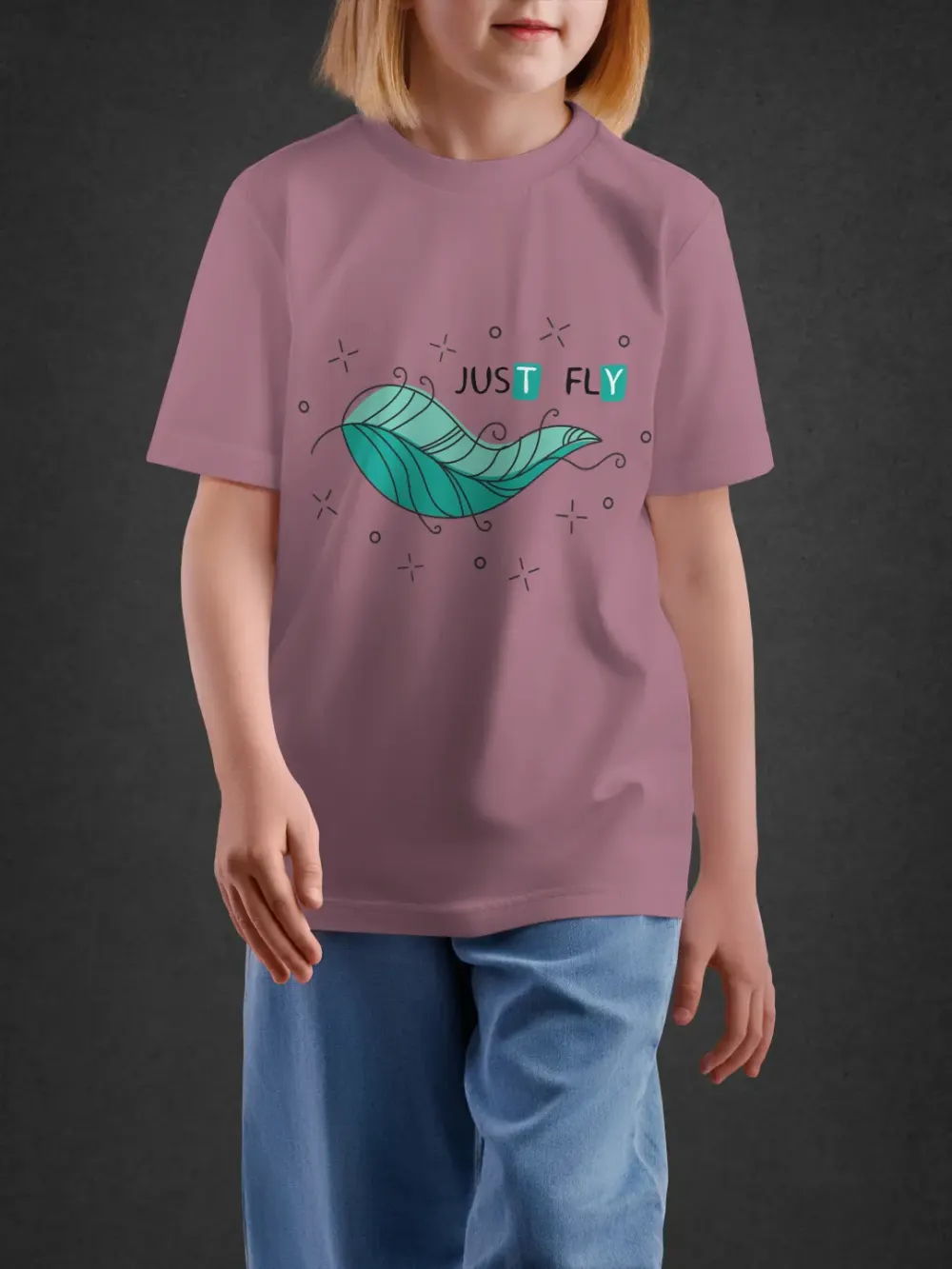 Tshirt for Girls Just Fly 7-12Y Inspiring Tee in Pink