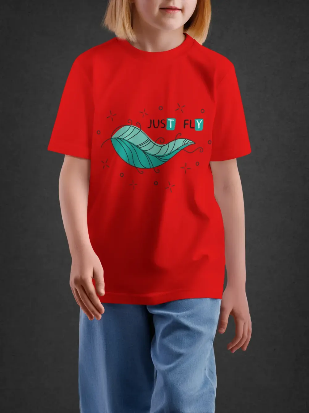 Tshirt for Girls Just Fly 7-12Y Inspiring Tee in Red