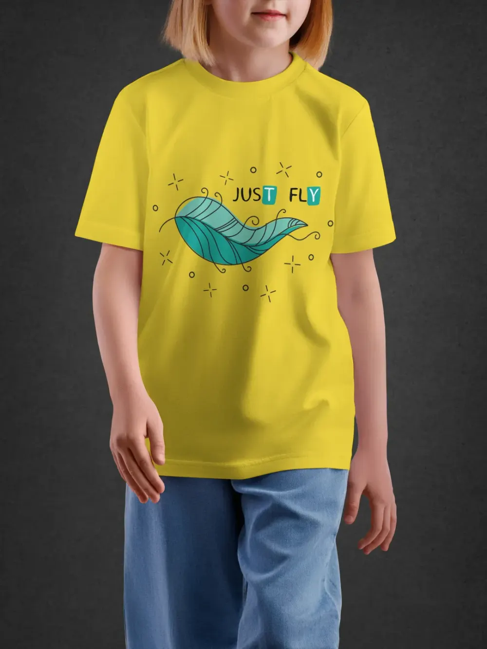 Tshirt for Girls Just Fly 7-12Y Inspiring Tee in Yellow