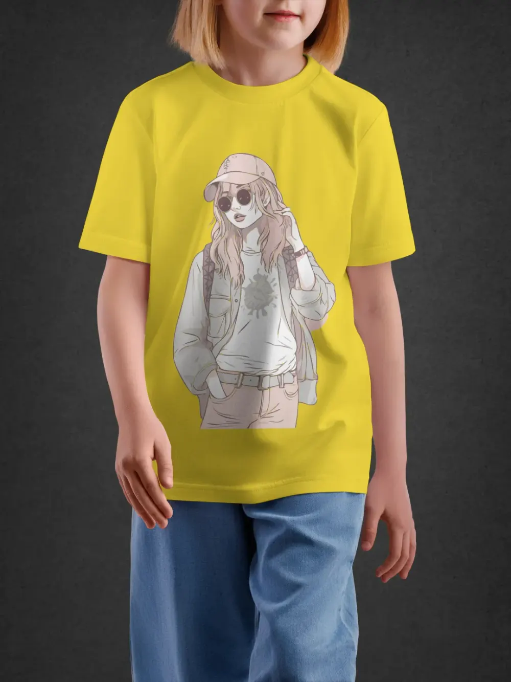 Tshirt for Girls Trendy Girl 11-16Y Stylish Tee in Yellow