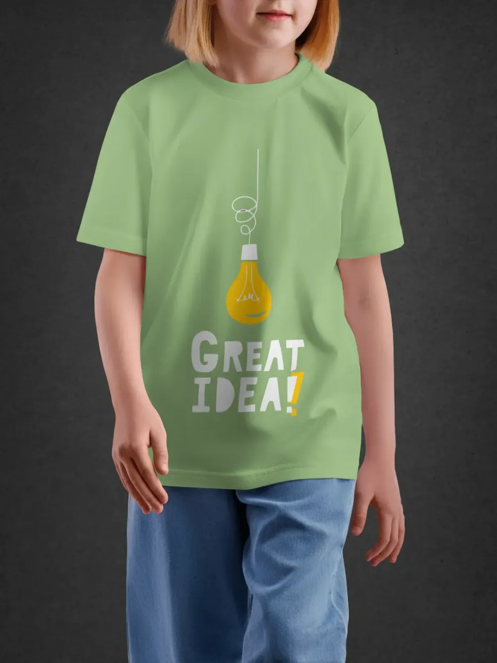 Tshirt for Kids Great Idea 7-12Y Brilliant Tee in Green