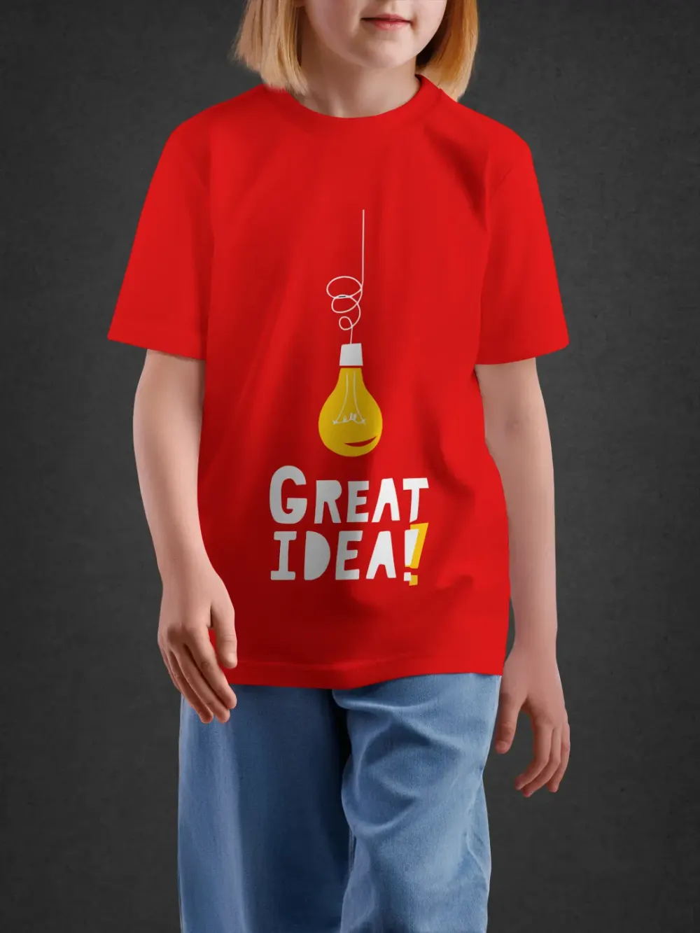 Tshirt for Kids Great Idea 7-12Y Brilliant Tee in Red