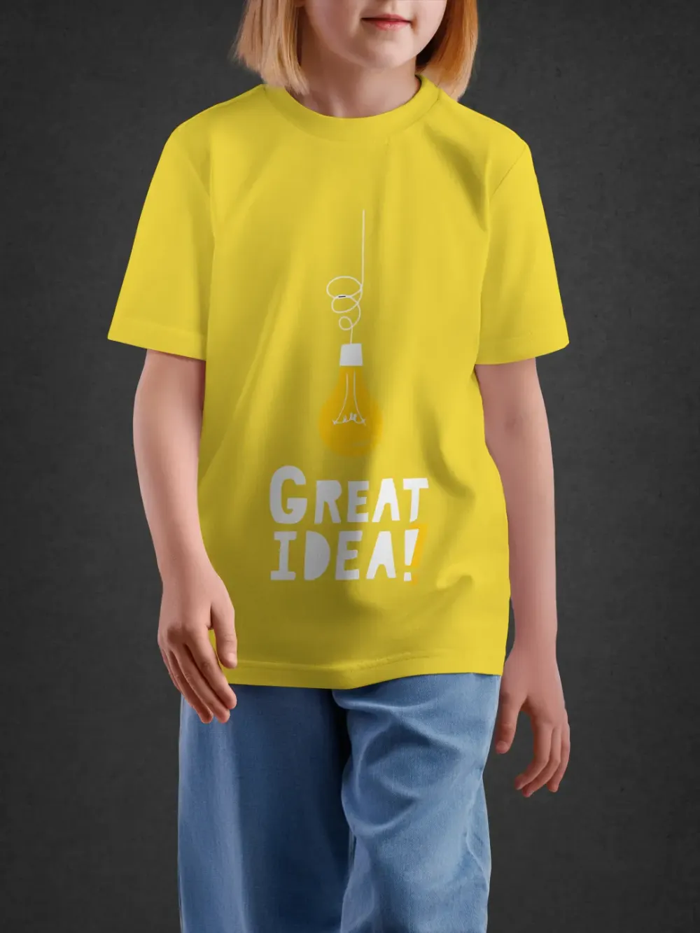 Tshirt for Kids Great Idea 7-12Y Brilliant Tee in Yellow