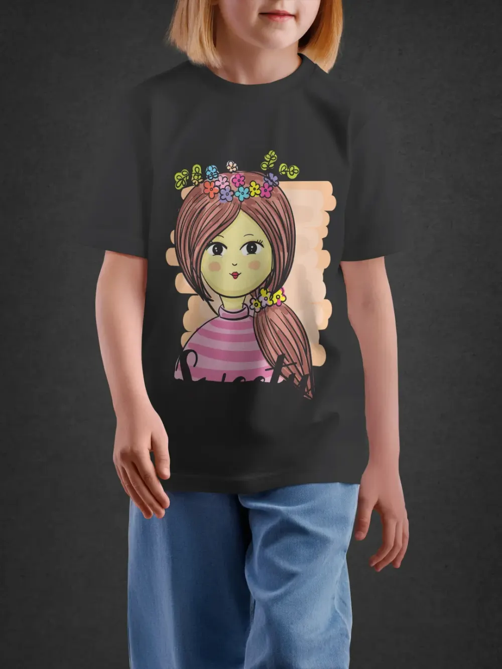 Tshirt for Girls Lovely Girl 7-12Y Delight Tee in Black