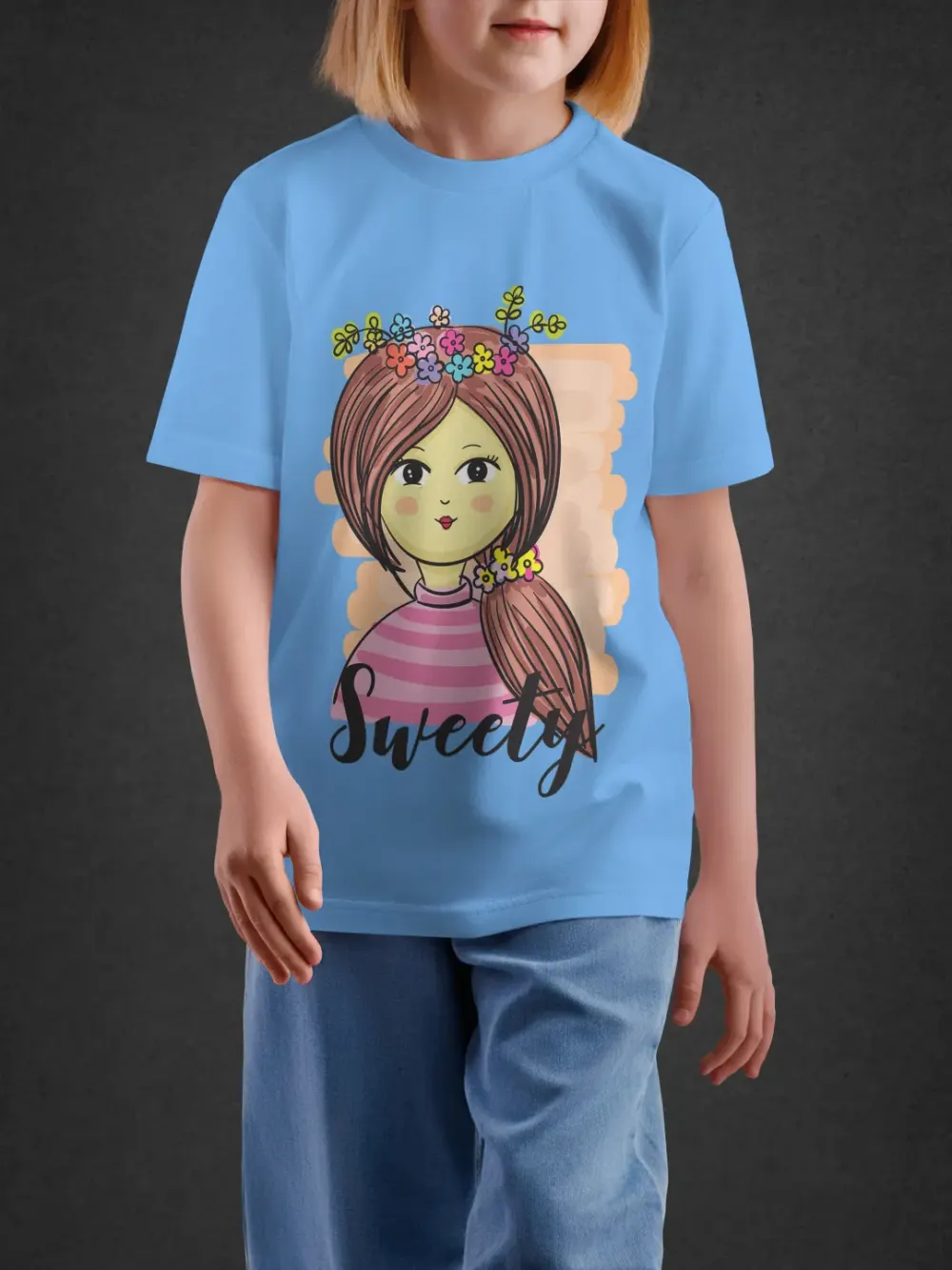 Tshirt for Girls Lovely Girl 7-12Y Delight Tee in Blue