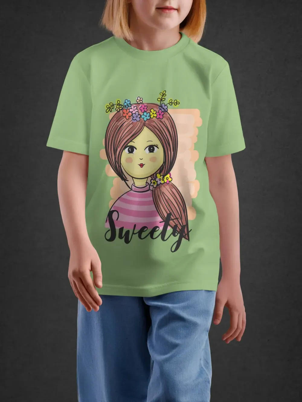 Tshirt for Girls Lovely Girl 7-12Y Delight Tee in Green