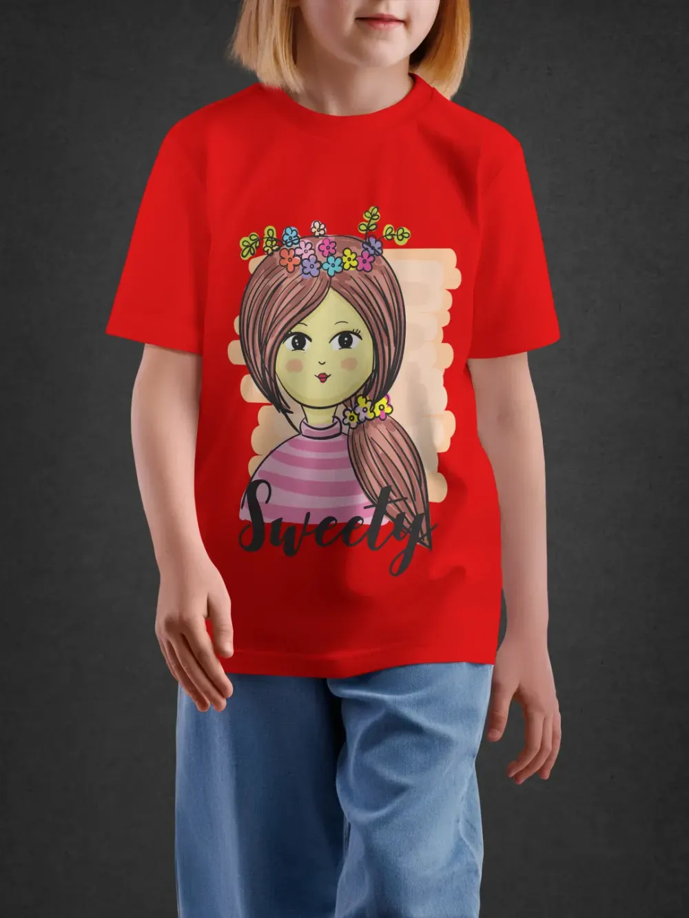 Tshirt for Girls Lovely Girl 7-12Y Delight Tee in Red