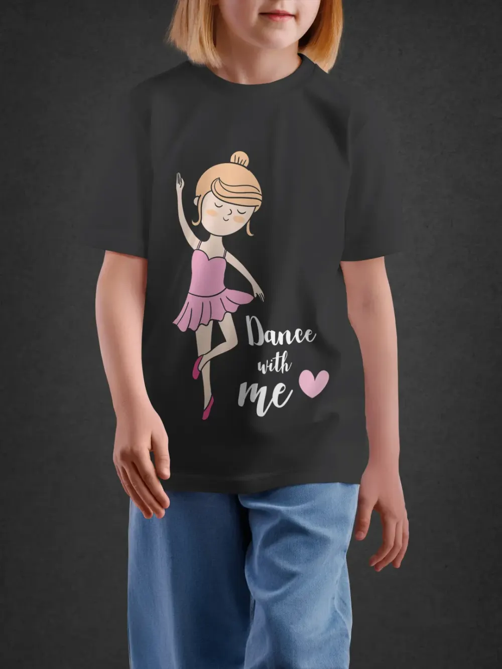 Tshirt for Girls Dance With Me 2-6Y Delight Tee in Black