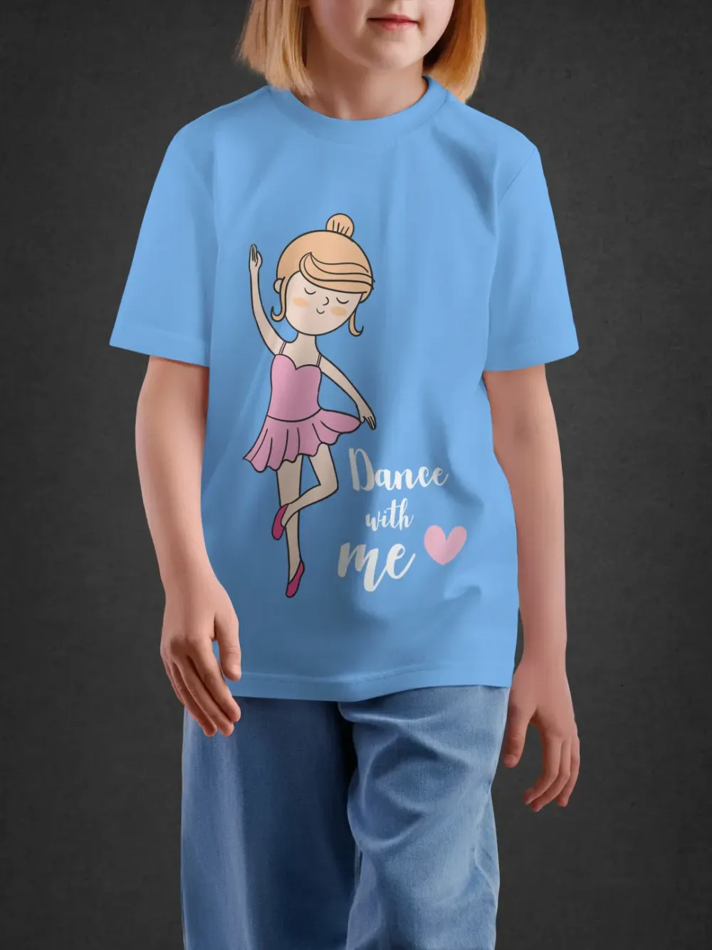 Tshirt for Girls Dance With Me 2-6Y Delight Tee in Blue