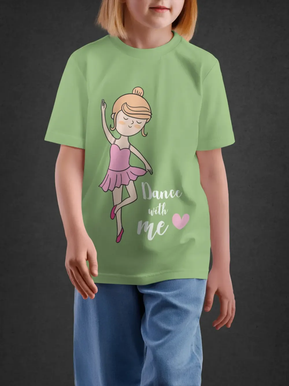 Tshirt for Girls Dance With Me 2-6Y Delight Tee in Green