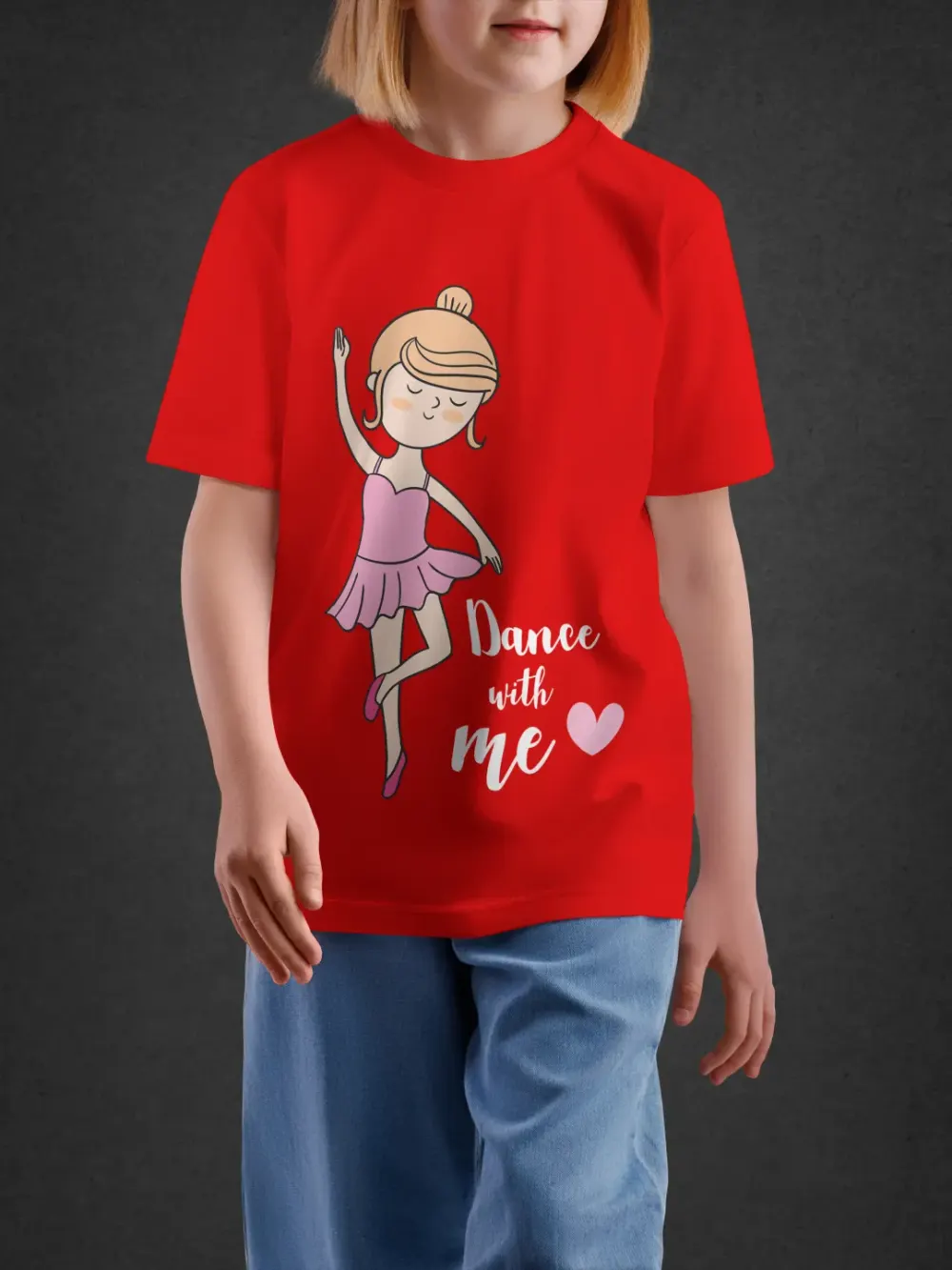 Tshirt for Girls Dance With Me 2-6Y Delight Tee in Red