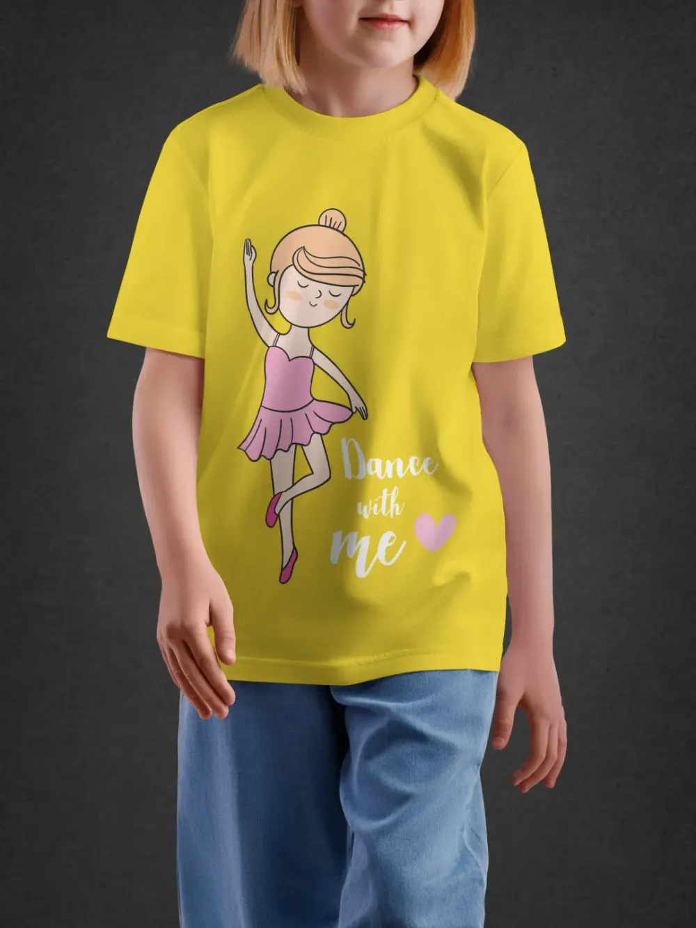 Tshirt for Girls Dance With Me 2-6Y Delight Tee in Yellow