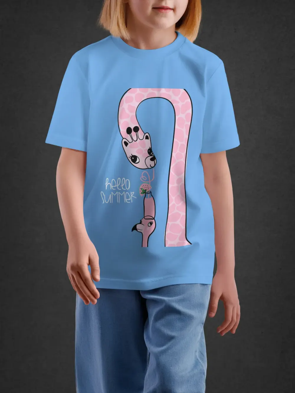 Tshirt for Girls Hello Summer 2-6Y Delight Tee in Blue