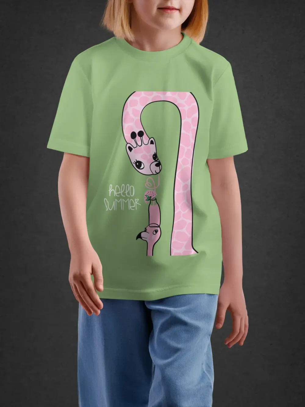Tshirt for Girls Hello Summer 2-6Y Delight Tee in Green