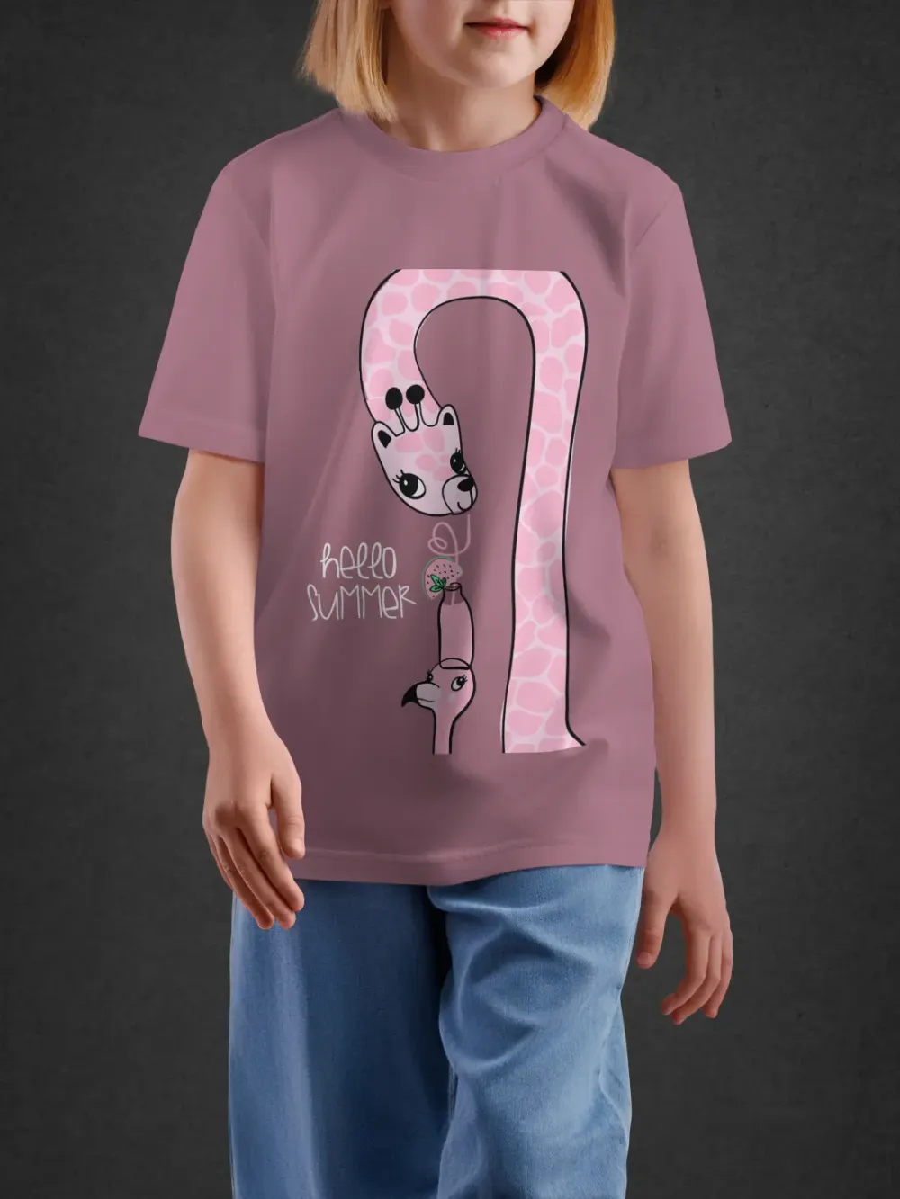 Tshirt for Girls Hello Summer 2-6Y Delight Tee in Pink