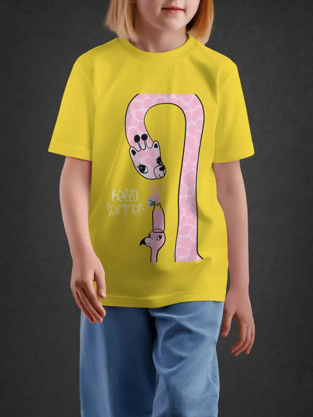 Tshirt for Girls Hello Summer 2-6Y Delight Tee in Yellow
