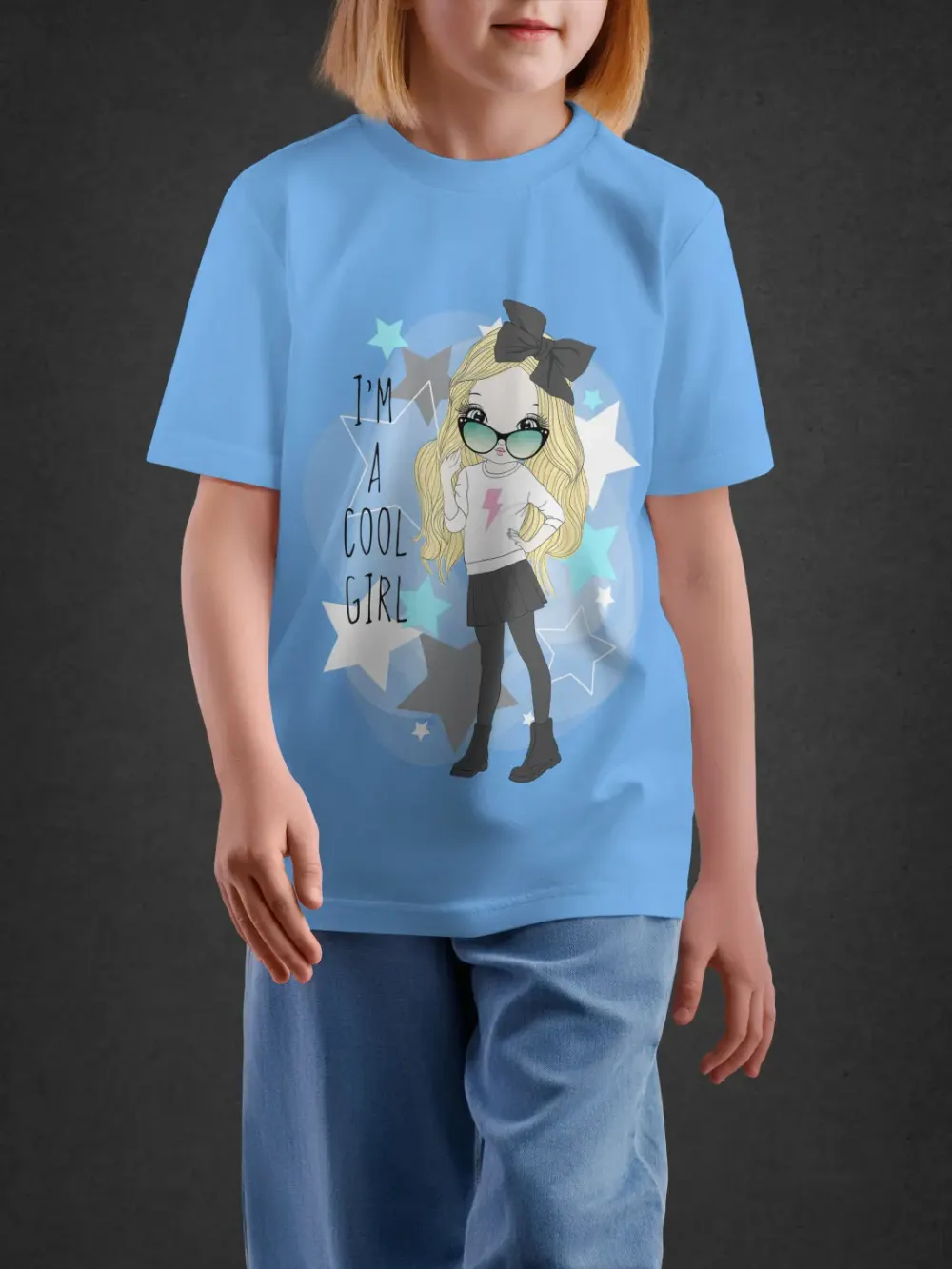 Tshirt for Girls Cool Girl 7-12Y Delight Tee in Blue