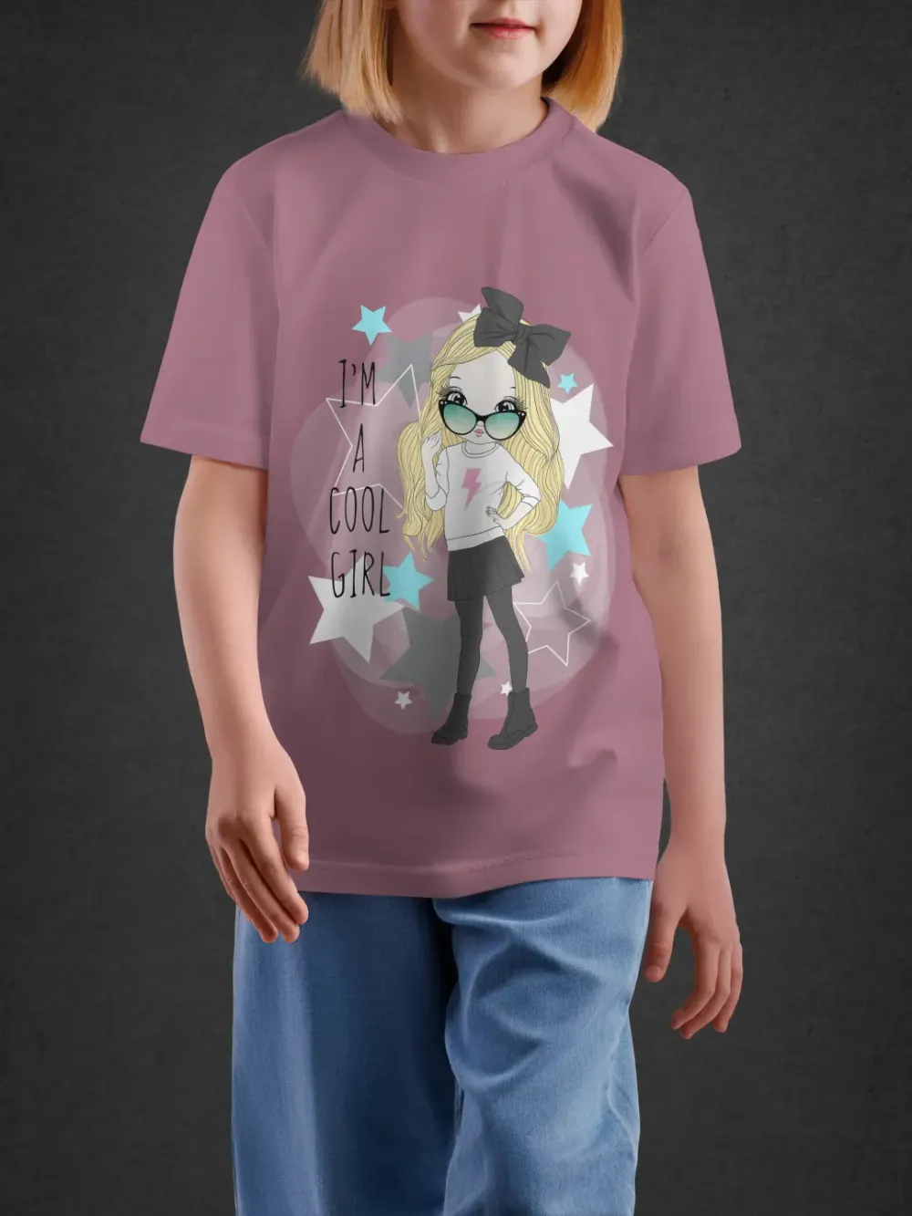 Tshirt for Girls Cool Girl 7-12Y Delight Tee in Pink
