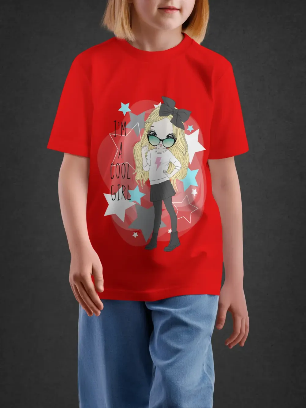 Tshirt for Girls Cool Girl 7-12Y Delight Tee in Red