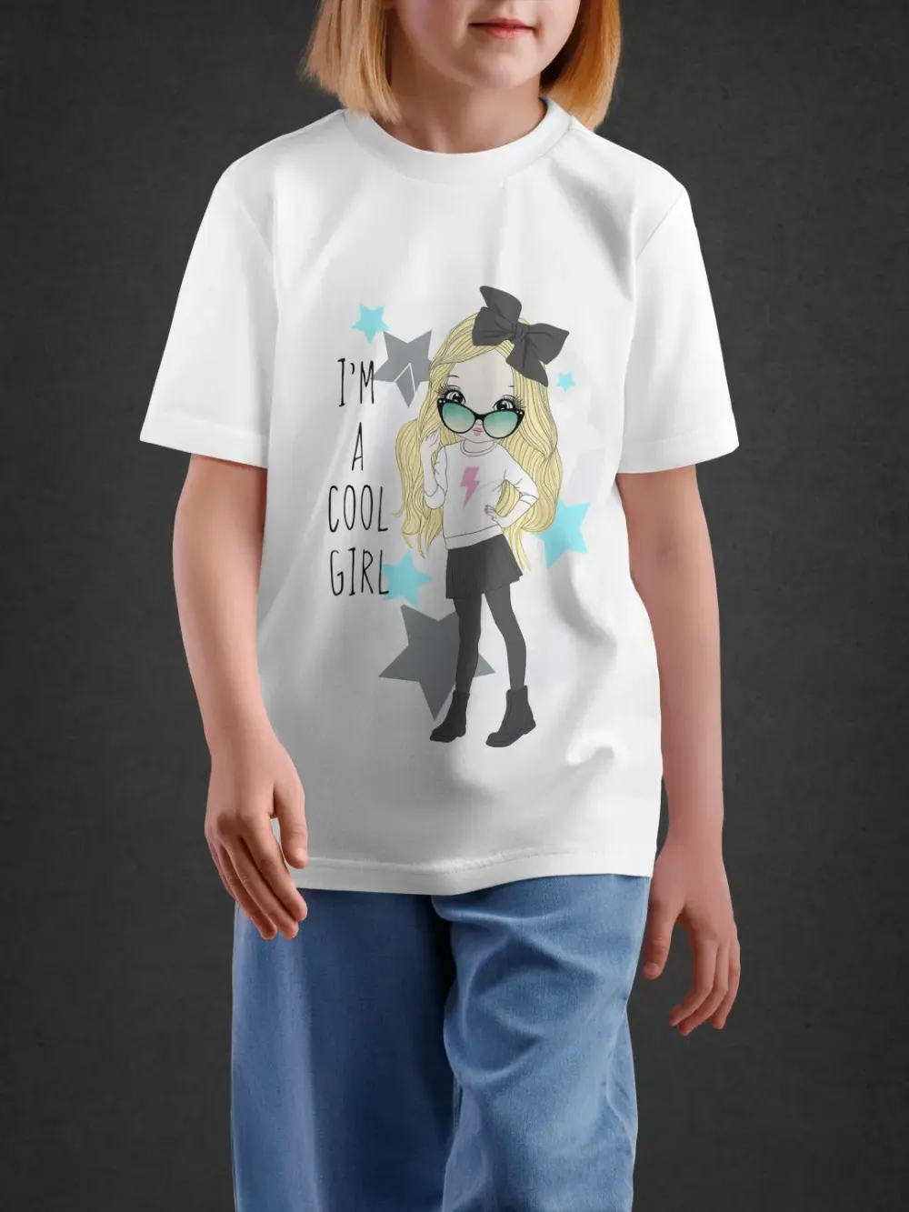 tshirt for girls, Tshirt for Girls Cool Girl 7-12Y Delight Tee by LAMBLILY
