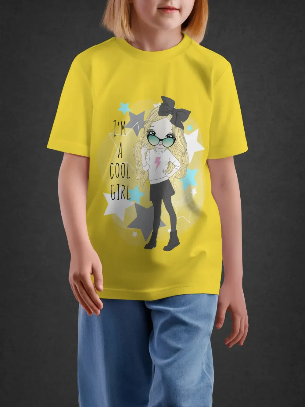 Tshirt for Girls Cool Girl 7-12Y Delight Tee in Yellow